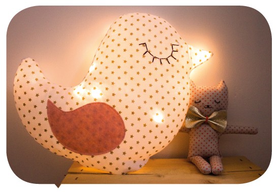 lampe tissu oiseau